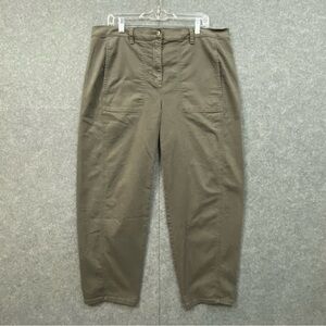 Eileen Fisher 2024 Organic Cotton Color Cypress Utility Pants Size XL Tappered